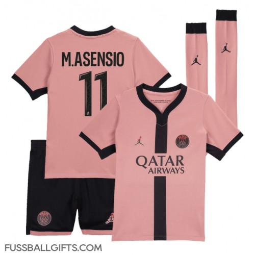 Paris Saint-Germain Marco Asensio #11 Fußballbekleidung 3rd trikot Kinder 2024-25 Kurzarm (+ kurze hosen)